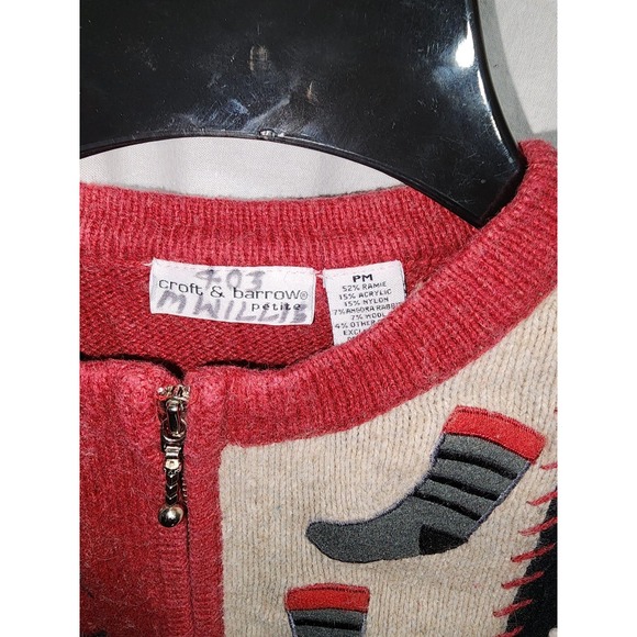 Croft &‎ Barrow Petite Medium Zipper Sweater Cardigan Christmas winter - Picture 4 of 5